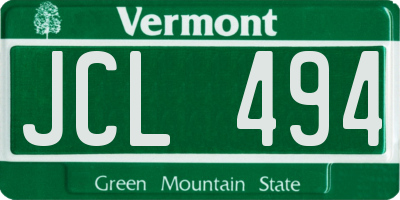 VT license plate JCL494