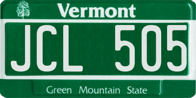 VT license plate JCL505
