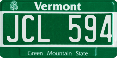 VT license plate JCL594