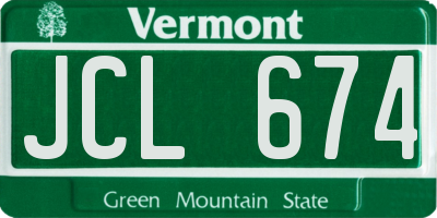 VT license plate JCL674