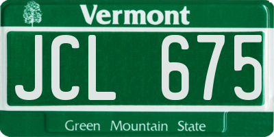VT license plate JCL675