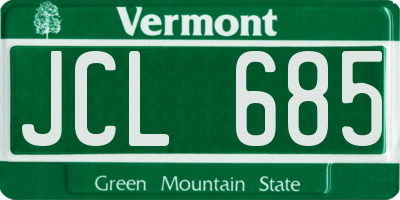 VT license plate JCL685