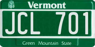 VT license plate JCL701