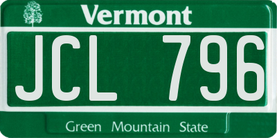 VT license plate JCL796