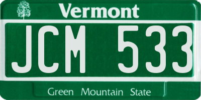 VT license plate JCM533