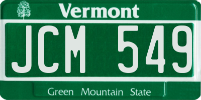 VT license plate JCM549