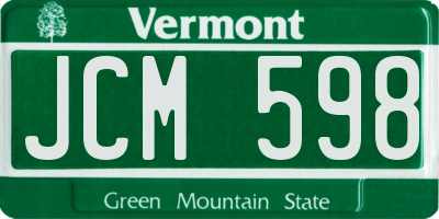 VT license plate JCM598