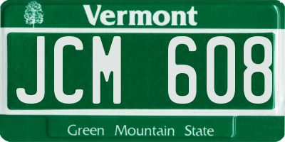 VT license plate JCM608