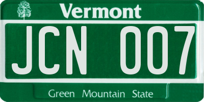VT license plate JCN007