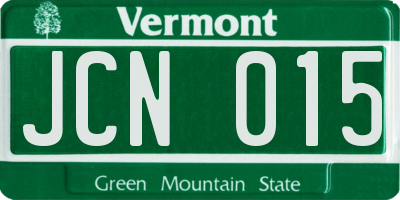 VT license plate JCN015