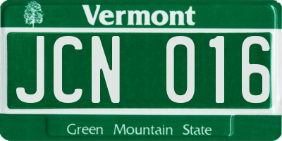 VT license plate JCN016