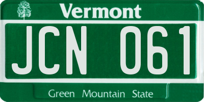 VT license plate JCN061