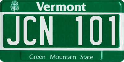 VT license plate JCN101