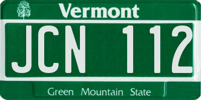 VT license plate JCN112