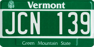 VT license plate JCN139