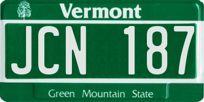 VT license plate JCN187