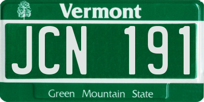 VT license plate JCN191