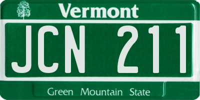 VT license plate JCN211