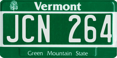 VT license plate JCN264