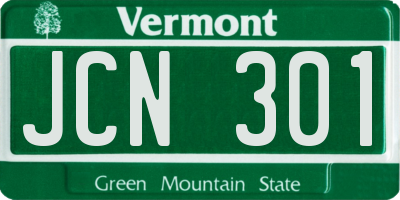 VT license plate JCN301