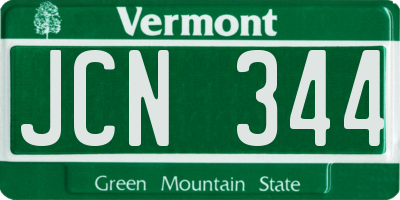 VT license plate JCN344