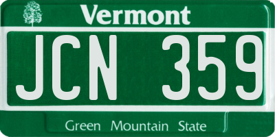 VT license plate JCN359