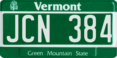 VT license plate JCN384