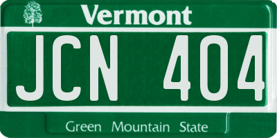 VT license plate JCN404