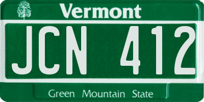 VT license plate JCN412
