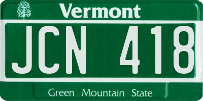 VT license plate JCN418