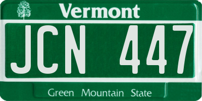 VT license plate JCN447