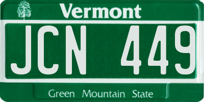 VT license plate JCN449