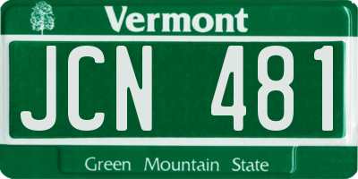 VT license plate JCN481