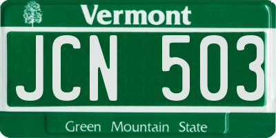 VT license plate JCN503