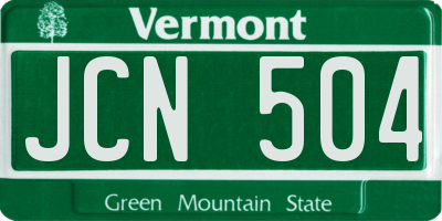 VT license plate JCN504