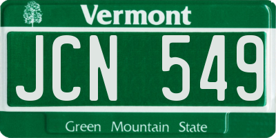 VT license plate JCN549