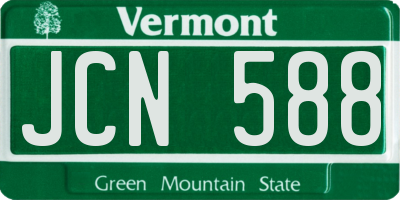 VT license plate JCN588