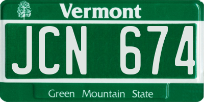 VT license plate JCN674