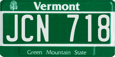 VT license plate JCN718