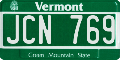 VT license plate JCN769