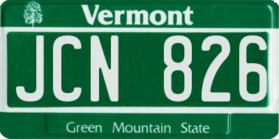 VT license plate JCN826