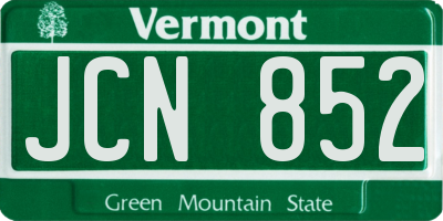 VT license plate JCN852