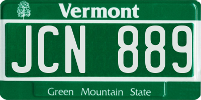 VT license plate JCN889