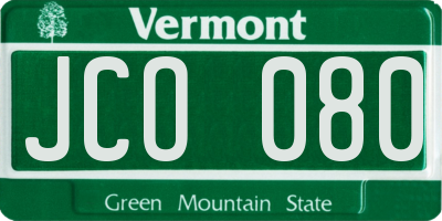 VT license plate JCO080