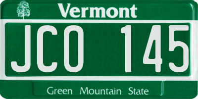 VT license plate JCO145
