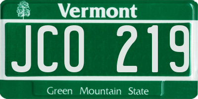 VT license plate JCO219