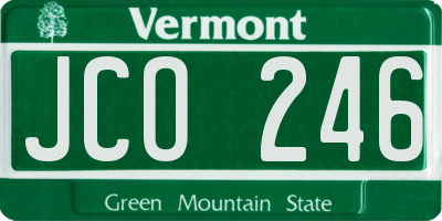 VT license plate JCO246