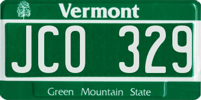 VT license plate JCO329