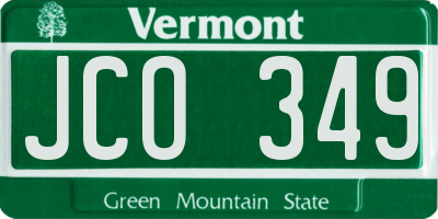 VT license plate JCO349