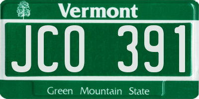 VT license plate JCO391